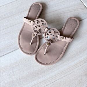 Tory Burch Miller Leather Thong Sandals 8.5